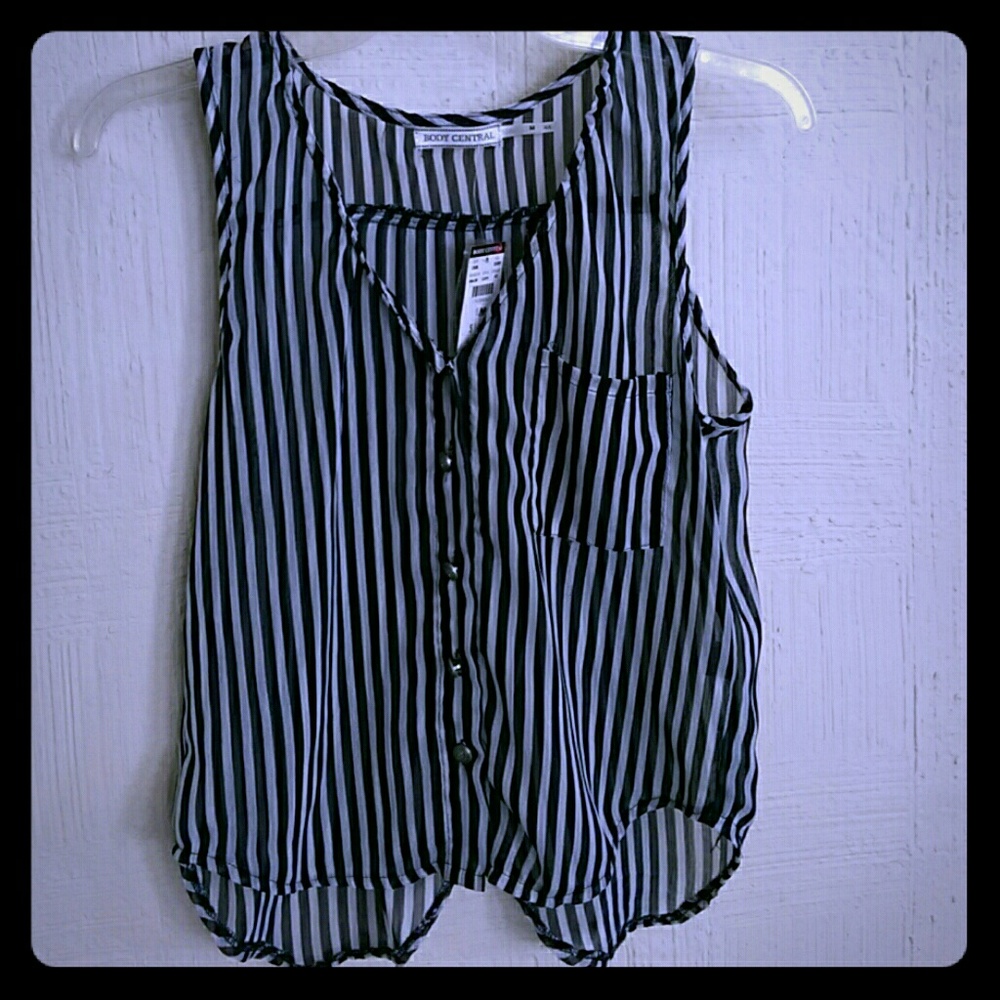 Body central NEW sheer striped summer top